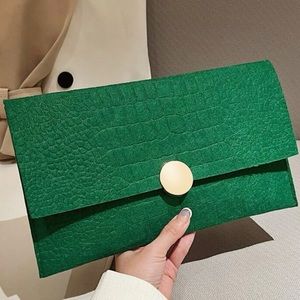 Crocodile Embossed Metal Decor Flap Square Bag